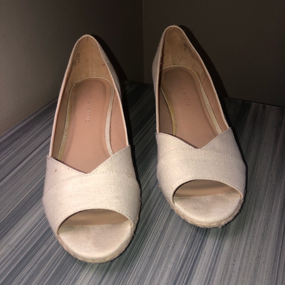 Beige Wedge Sandals